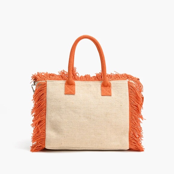 American & Beyond | Fringe Fiesta Pineapple Tote w/ Crossbody Strap - Picture 4 of 8